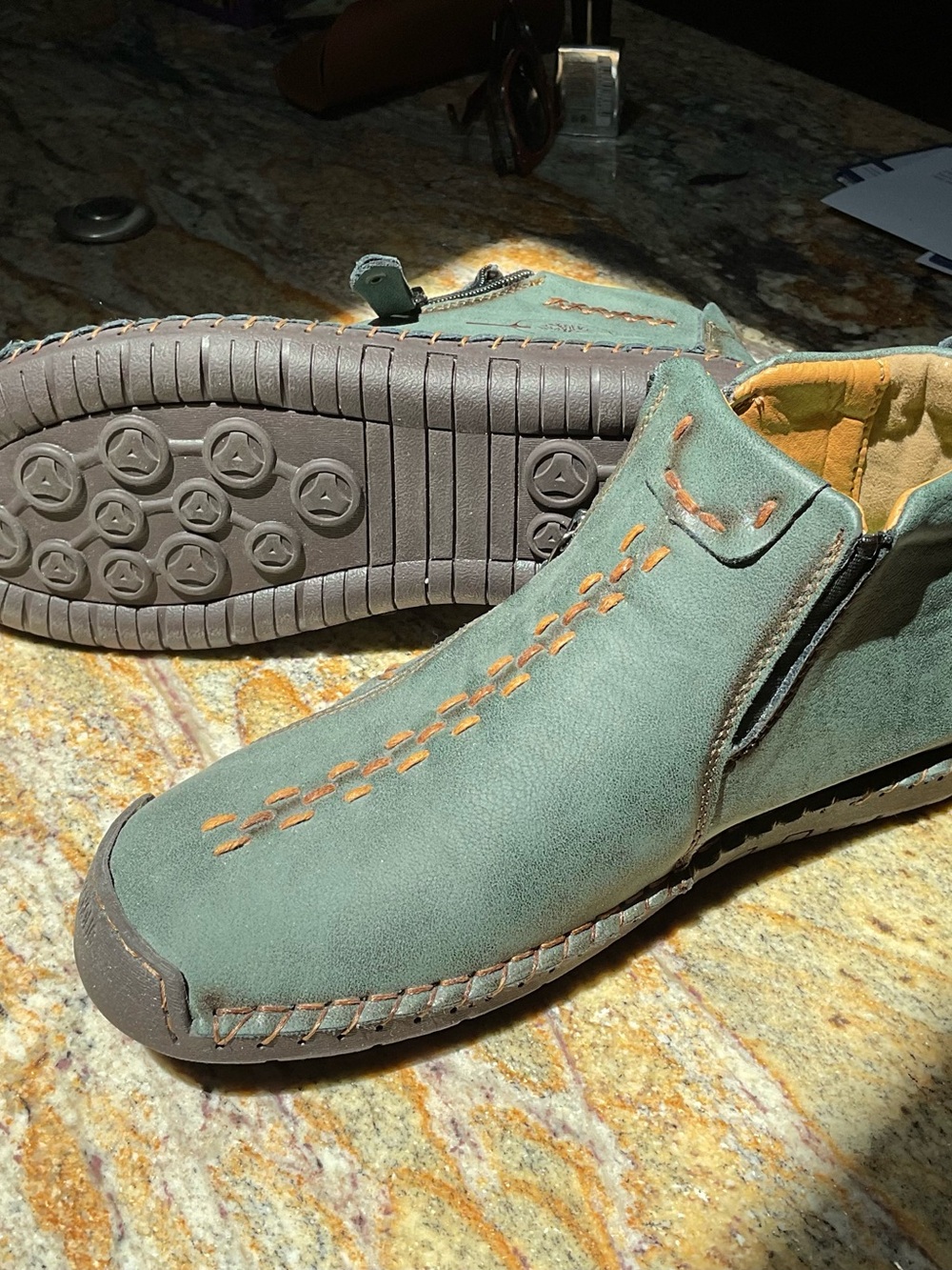Womans Casual Slip-On Moccasin - turquoise Green